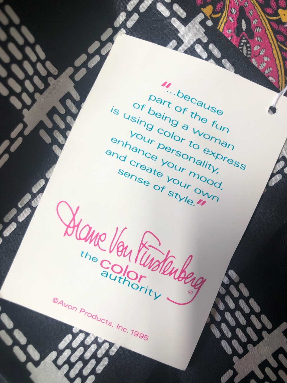 Diane Von Furstenberg Black Scarf with Teal & Pink Paisley Designs - Picture 5 of 5